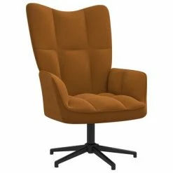VidaXL Chaise de relaxation avec repose-pied Marron Velours -Fauteuils Soldes image 5 328114