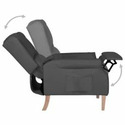VidaXL Fauteuil inclinable Gris foncé Tissu 12 VidaXL Fauteuil inclinable Gris foncé Tissu -Fauteuils Soldes image 5 329259