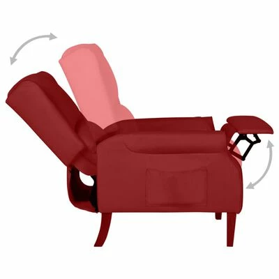VidaXL Fauteuil inclinable Rouge bordeaux Tissu 7 VidaXL Fauteuil inclinable Rouge bordeaux Tissu – Image 5