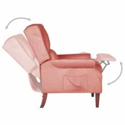 VidaXL Fauteuil inclinable Rose Velours -Fauteuils Soldes image 5 329283