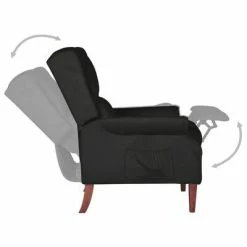 VidaXL Fauteuil inclinable Noir Velours -Fauteuils Soldes image 5 329285