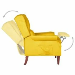 VidaXL Fauteuil inclinable Jaune Velours -Fauteuils Soldes image 5 329286