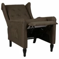 VidaXL Fauteuil inclinable Marron foncé Tissu 12 VidaXL Fauteuil inclinable Marron foncé Tissu -Fauteuils Soldes image 5 329325