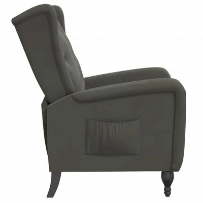 VidaXL Fauteuil inclinable Gris foncé Velours 7 VidaXL Fauteuil inclinable Gris foncé Velours – Image 5