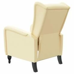 VidaXL Fauteuil inclinable Crème Velours -Fauteuils Soldes image 5 329350