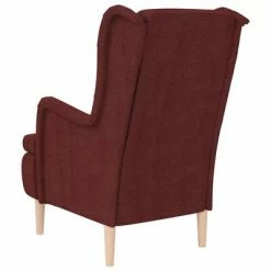 VidaXL Fauteuil avec pieds en bois d'hévéa solide Rouge bordeaux Tissu 12 VidaXL Fauteuil avec pieds en bois d'hévéa solide Rouge bordeaux Tissu -Fauteuils Soldes image 5 329387