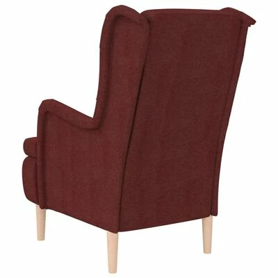 VidaXL Fauteuil avec pieds en bois d'hévéa solide Rouge bordeaux Tissu 7 VidaXL Fauteuil avec pieds en bois d'hévéa solide Rouge bordeaux Tissu – Image 5