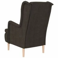 VidaXL Fauteuil avec pieds en bois d'hévéa solide Marron foncé Tissu 12 VidaXL Fauteuil avec pieds en bois d'hévéa solide Marron foncé Tissu -Fauteuils Soldes image 5 329389