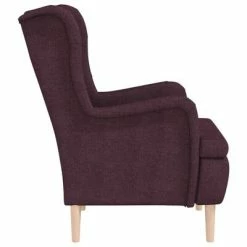 VidaXL Fauteuil avec pieds en bois d'hévéa solide Violet Tissu -Fauteuils Soldes image 5 329391