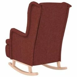 VidaXL Fauteuil avec pieds à bascule en bois d'hévéa Bordeaux Tissu 12 VidaXL Fauteuil avec pieds à bascule en bois d'hévéa Bordeaux Tissu -Fauteuils Soldes image 5 329408