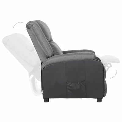 VidaXL Fauteuil inclinable TV Gris clair Similicuir et tissu 7 VidaXL Fauteuil inclinable TV Gris clair Similicuir et tissu – Image 5