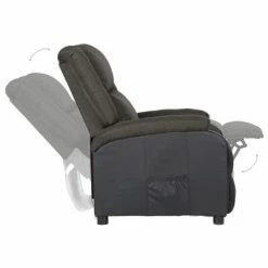 VidaXL Fauteuil inclinable TV Gris foncé Similicuir et tissu -Fauteuils Soldes image 5 329488