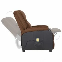 VidaXL Fauteuil inclinable TV Marron Similicuir et tissu 12 VidaXL Fauteuil inclinable TV Marron Similicuir et tissu -Fauteuils Soldes image 5 329490