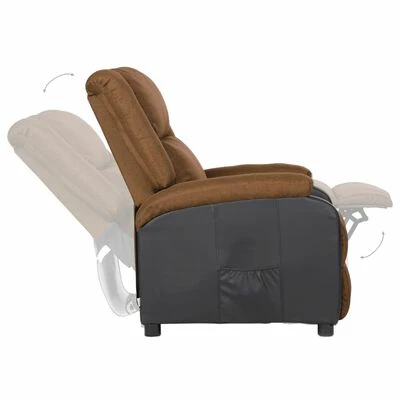 VidaXL Fauteuil inclinable TV Taupe Similicuir et tissu 7 VidaXL Fauteuil inclinable TV Taupe Similicuir et tissu – Image 5
