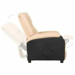 VidaXL Fauteuil inclinable TV Crème Similicuir et tissu 12 VidaXL Fauteuil inclinable TV Crème Similicuir et tissu -Fauteuils Soldes image 5 329495
