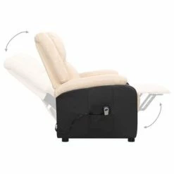 VidaXL Fauteuil inclinable Crème Tissu -Fauteuils Soldes image 5 329513