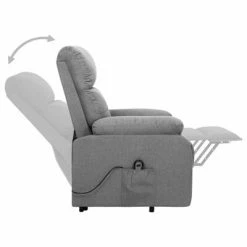 VidaXL Fauteuil inclinable Gris clair Tissu 12 VidaXL Fauteuil inclinable Gris clair Tissu -Fauteuils Soldes image 5 329585