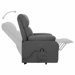 VidaXL Fauteuil inclinable Gris foncé Tissu -Fauteuils Soldes image 5 329586