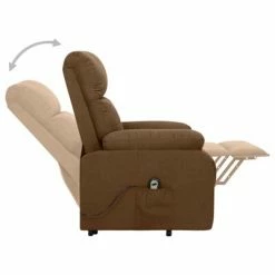 VidaXL Fauteuil inclinable Marron Tissu -Fauteuils Soldes image 5 329589