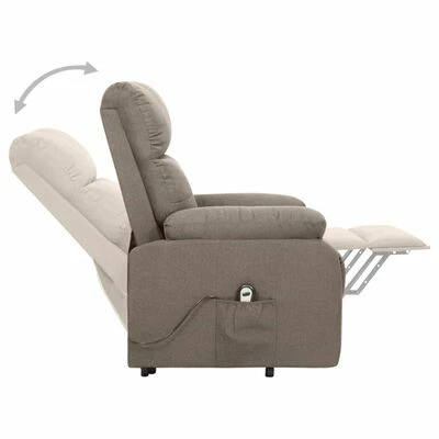 VidaXL Fauteuil inclinable Taupe Tissu 7 VidaXL Fauteuil inclinable Taupe Tissu – Image 5