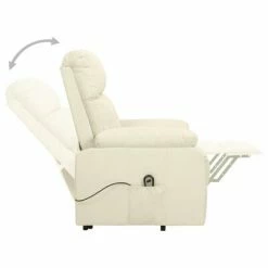 VidaXL Fauteuil inclinable Crème Tissu -Fauteuils Soldes image 5 329594