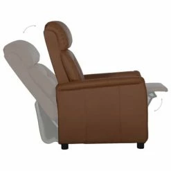 VidaXL Chaise inclinable Marron Similicuir -Fauteuils Soldes image 5 329673