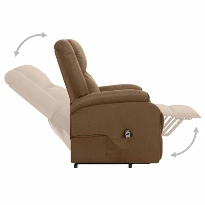 VidaXL Fauteuil inclinable Marron Tissu 7 VidaXL Fauteuil inclinable Marron Tissu â Image 5