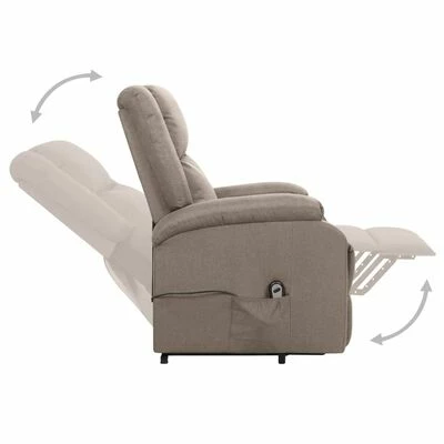 VidaXL Fauteuil inclinable Taupe Tissu 7 VidaXL Fauteuil inclinable Taupe Tissu – Image 5