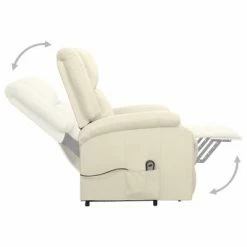 VidaXL Fauteuil inclinable Crème Tissu -Fauteuils Soldes image 5 329708