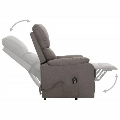 VidaXL Fauteuil inclinable Gris clair Tissu 7 VidaXL Fauteuil inclinable Gris clair Tissu – Image 5