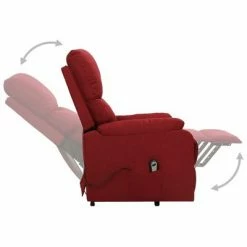 VidaXL Fauteuil inclinable Rouge bordeaux Tissu -Fauteuils Soldes image 5 329742