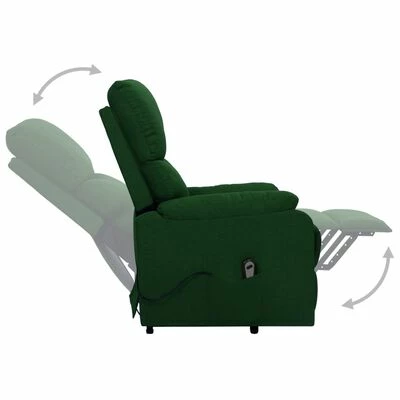 VidaXL Fauteuil inclinable Vert foncé Tissu 7 VidaXL Fauteuil inclinable Vert foncé Tissu – Image 5