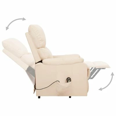 VidaXL Fauteuil inclinable Crème Tissu 7 VidaXL Fauteuil inclinable Crème Tissu – Image 5