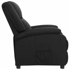 VidaXL Fauteuil inclinable Noir Cuir véritable -Fauteuils Soldes image 5 337047