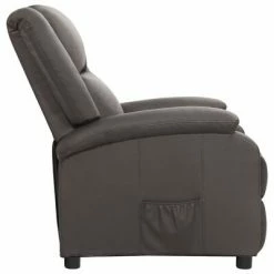 VidaXL Fauteuil inclinable Gris Cuir véritable -Fauteuils Soldes image 5 337050