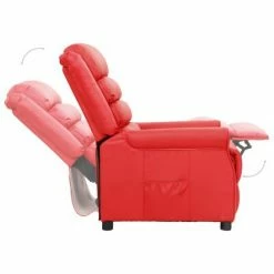 VidaXL Chaise inclinable Rouge Similicuir -Fauteuils Soldes image 5 338827