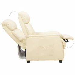 VidaXL Fauteuil inclinable Crème Similicuir 12 VidaXL Fauteuil inclinable Crème Similicuir -Fauteuils Soldes image 5 338853
