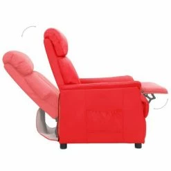 VidaXL Fauteuil inclinable Rouge Similicuir -Fauteuils Soldes image 5 338855