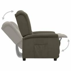 VidaXL Fauteuil inclinable Gris foncé Tissu microfibre -Fauteuils Soldes image 5 338887