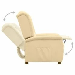 VidaXL Fauteuil inclinable Crème Tissu microfibre -Fauteuils Soldes image 5 338889