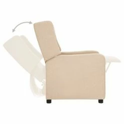 VidaXL Fauteuil inclinable Crème Tissu -Fauteuils Soldes image 5 339009