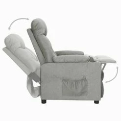 VidaXL Fauteuil inclinable Gris clair Tissu 12 VidaXL Fauteuil inclinable Gris clair Tissu -Fauteuils Soldes image 5 339082