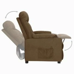 VidaXL Fauteuil inclinable Marron Tissu -Fauteuils Soldes image 5 339086