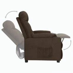 VidaXL Fauteuil inclinable Marron foncé Tissu -Fauteuils Soldes image 5 339087