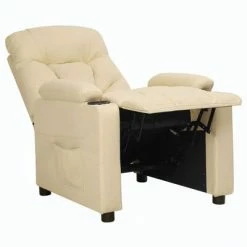 VidaXL Fauteuil inclinable Crème Tissu -Fauteuils Soldes image 5 339091