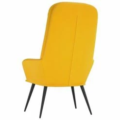 VidaXL Chaise de relaxation Jaune moutarde Velours -Fauteuils Soldes image 5 341201