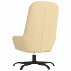 VidaXL Chaise de relaxation Blanc crème Velours -Fauteuils Soldes image 5 341214
