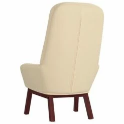 VidaXL Chaise de relaxation Blanc crème Velours -Fauteuils Soldes image 5 341227
