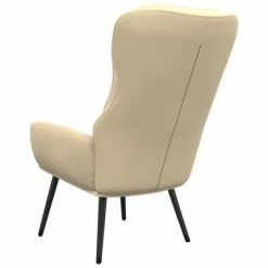 VidaXL Chaise de relaxation Blanc crème Velours -Fauteuils Soldes image 5 341238