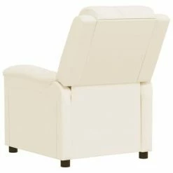 VidaXL Fauteuil inclinable Crème Similicuir -Fauteuils Soldes image 5 342364